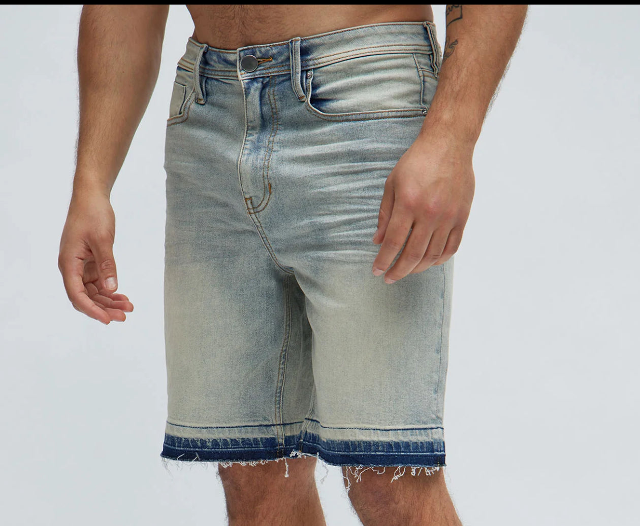 Denim washed shorts