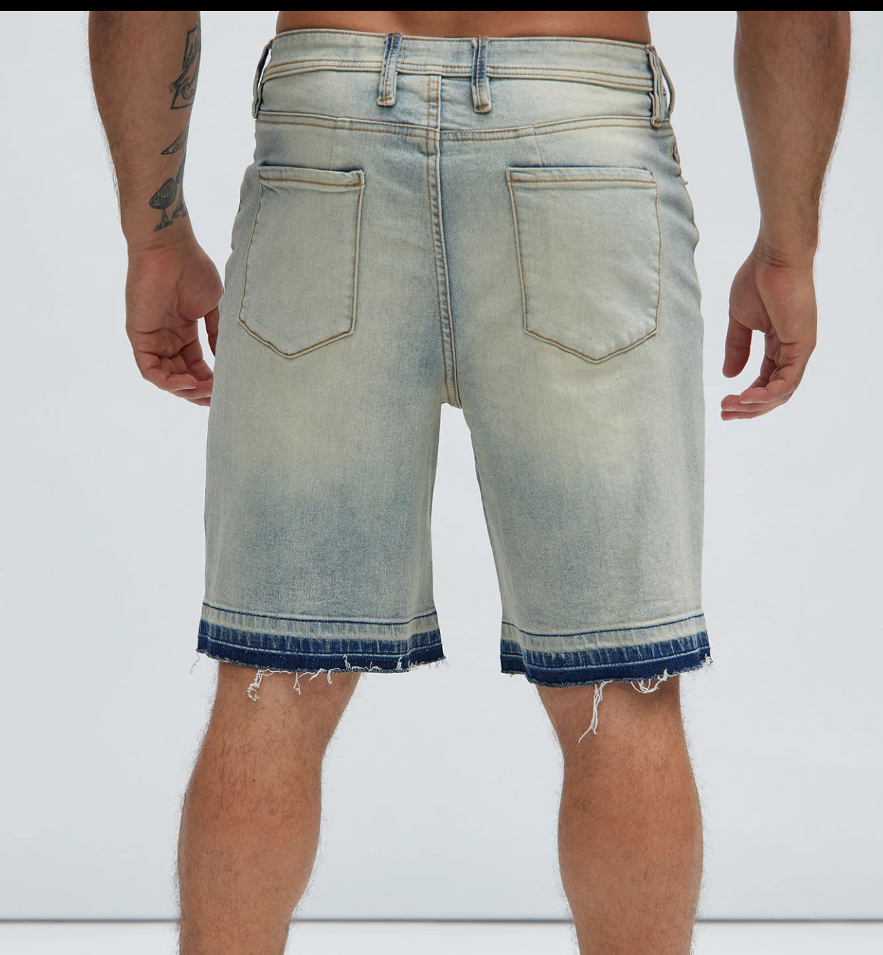 Denim washed shorts