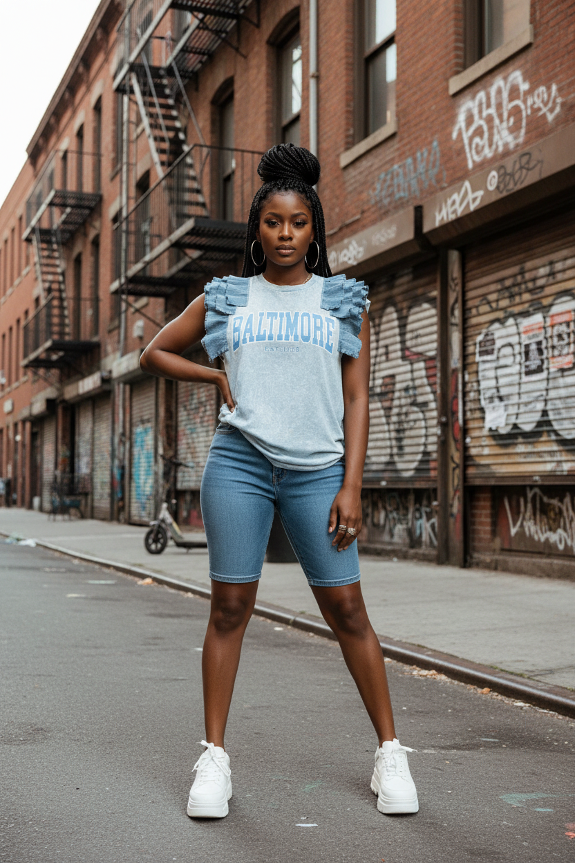 Baltimore Ruffle Tee - Street Style